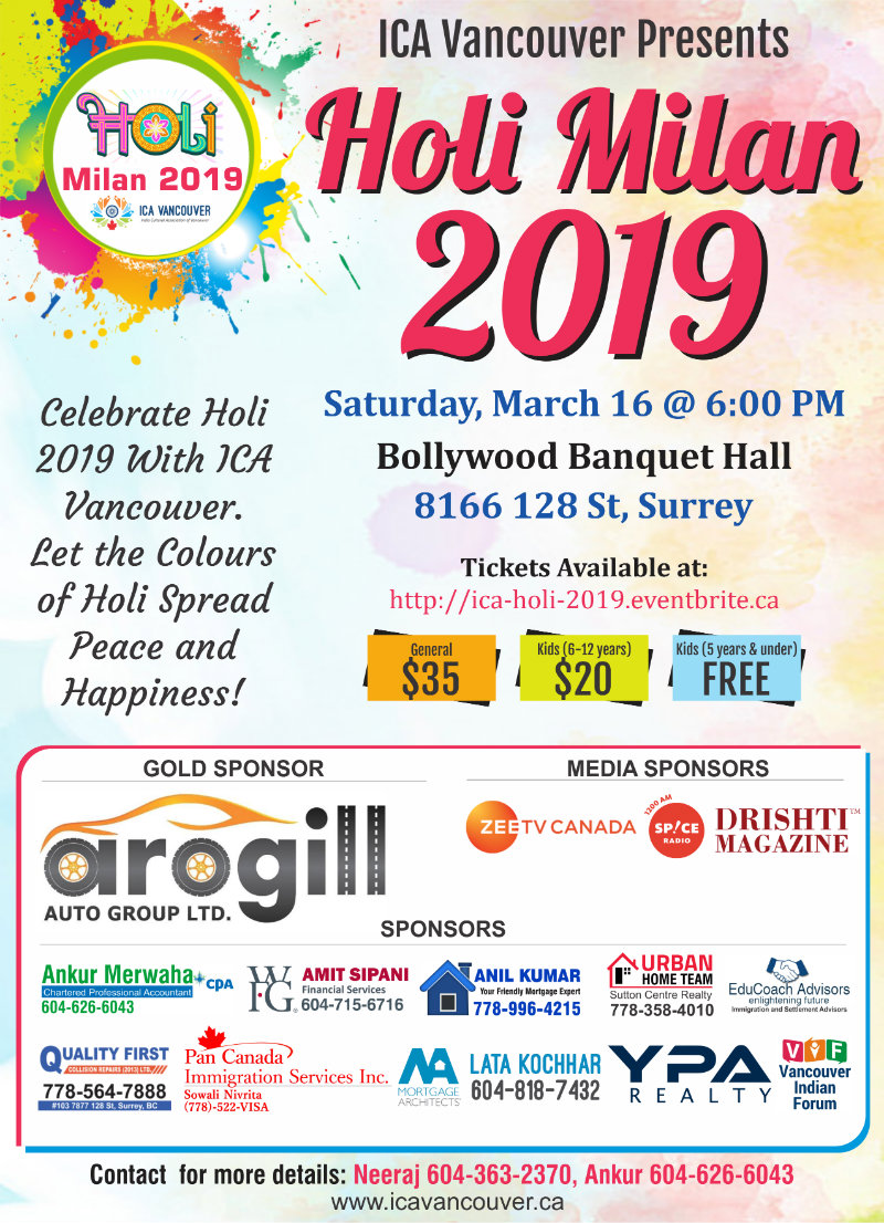 Holi Celebrations by ICA Vancouver